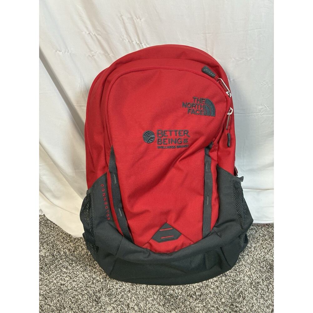 The North Face Connector Backpack 28L Red Black Laptop Corporate Logo Embroidery